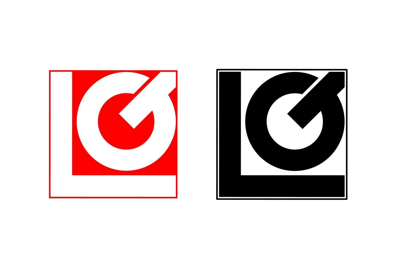 lg gl lg beginletter logo vector