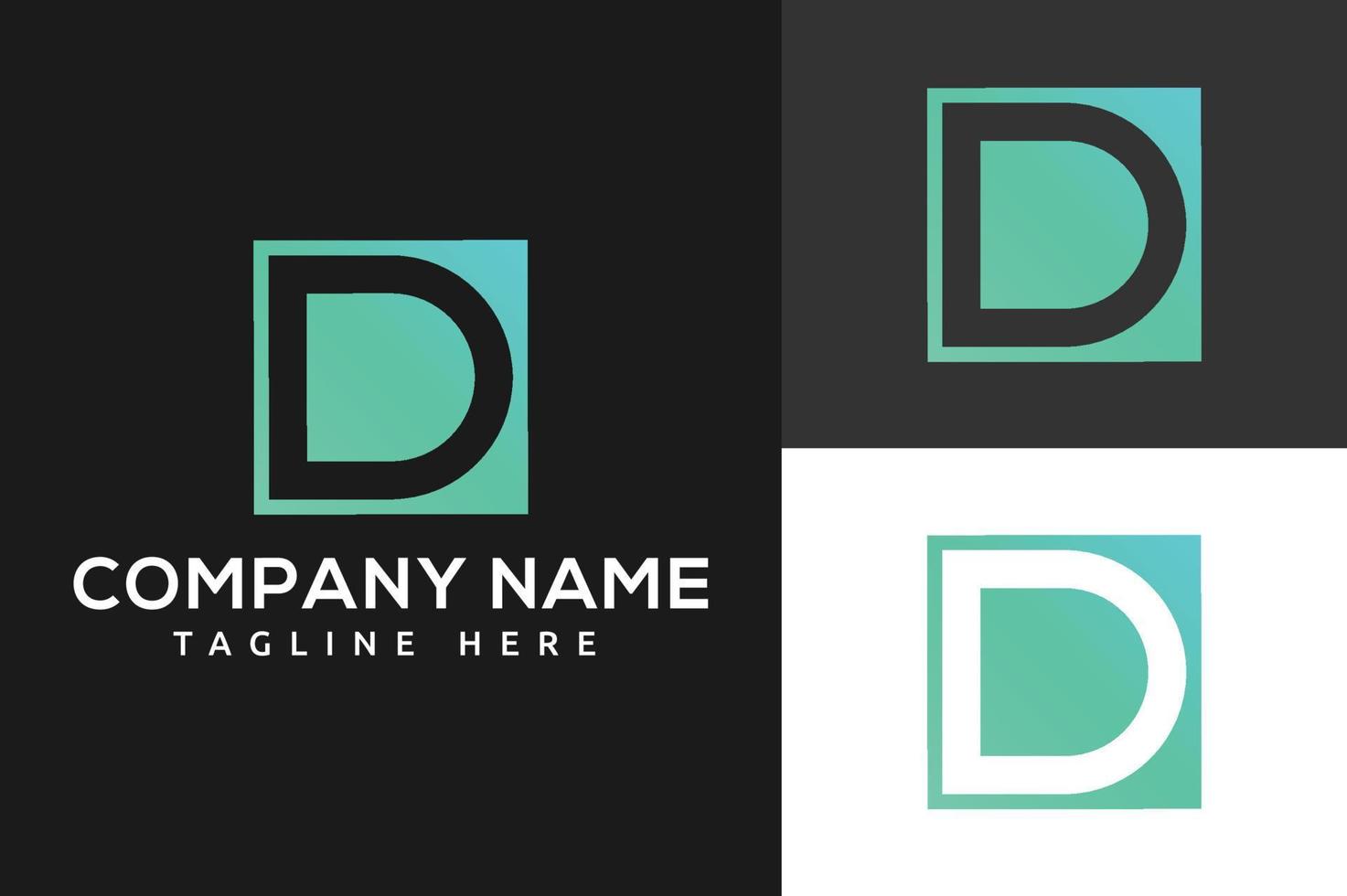 d brief vector logo. materiaalontwerp, plat, lijn kunststijl .d gradiënt alfabet letter logo voor branding en business. gradiëntontwerp voor creatief gebruik bij pictogrambelettering