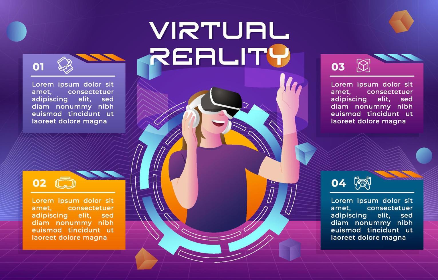 virtuele universum technologie infographic vector