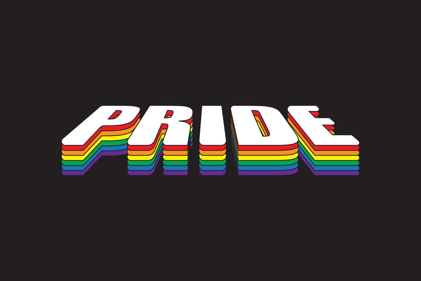 happy pride day-concept voor de lgbtq-gemeenschap. lgbt trots typografie vector. trotstekst met lgbtq regenboogvlagkleur. vector