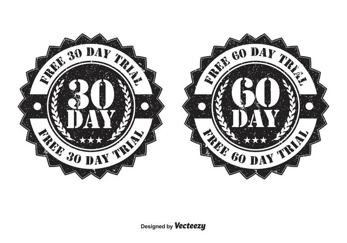 30 en 60 dagen proeftekens vector