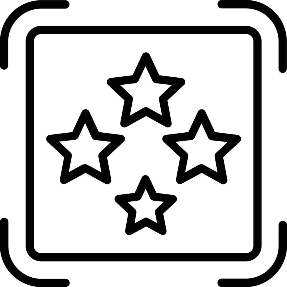 vier sterren vector lijn icoon