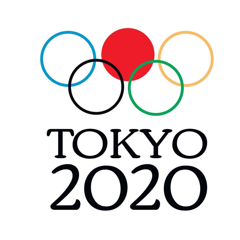 Tokyo 2021 sportgames. welkom in Japan. kleurrijke ringen. wedstrijden van de xxxii olympiade of olympische zomerspelen 2020 vector