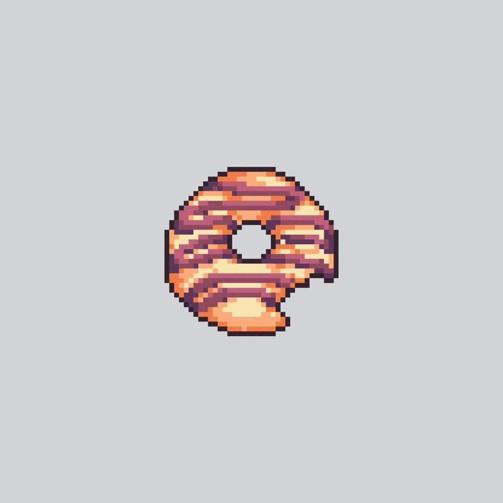 volledig bewerkbare pixel art vector illustratie donut dessert voor game-ontwikkeling, grafisch ontwerp, poster en kunst.