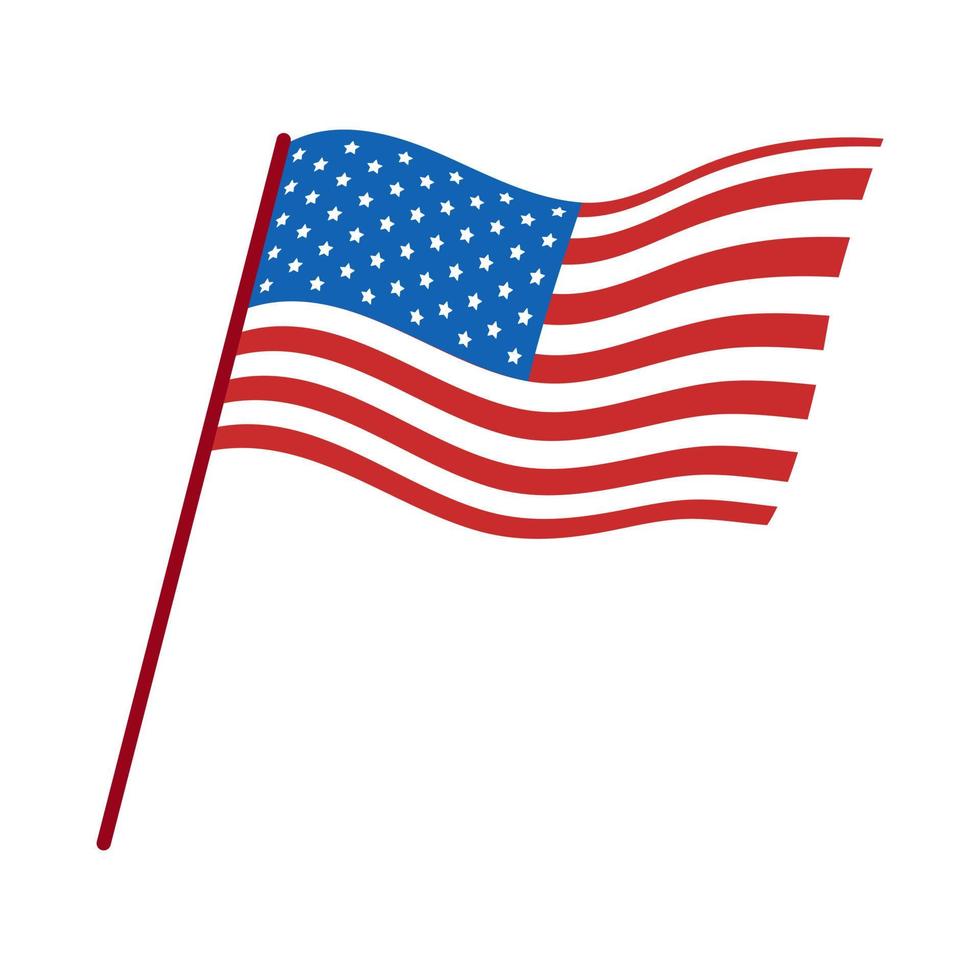 vector usa vlag. Amerikaanse vlag waait in de wind. Amerikaanse onafhankelijkheidsdag.