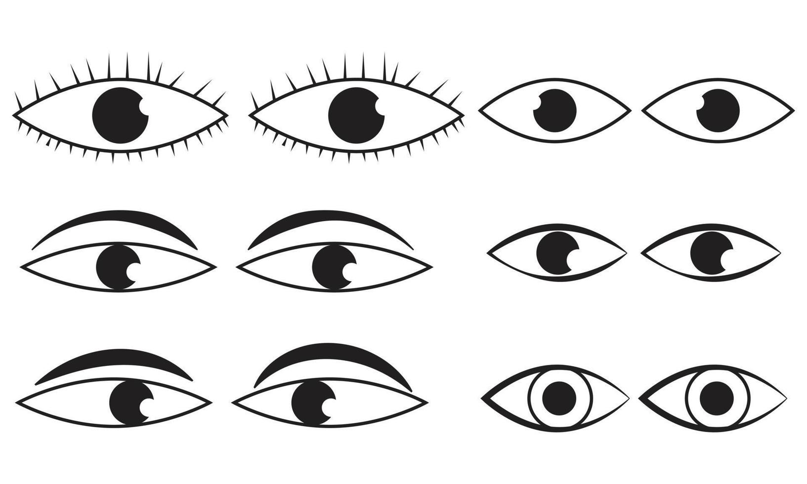gezichtsvermogen icoon. set van oog. oogbol visie collectie. vector