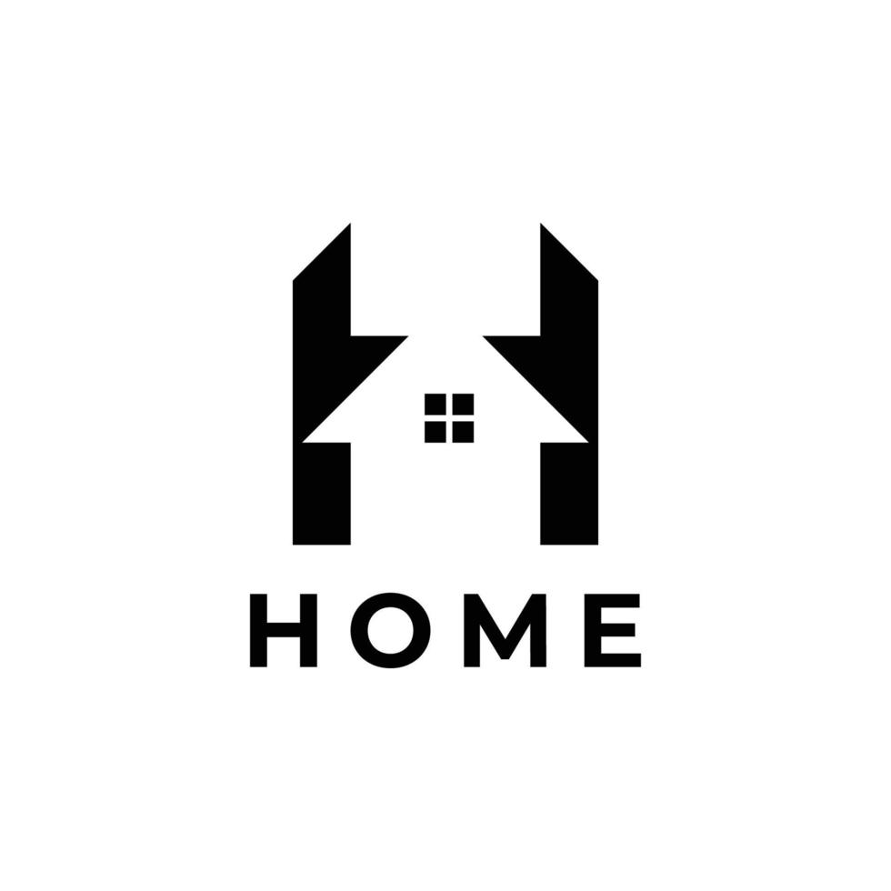 beginletter h huis huis logo ontwerp. vectorillustratie van h brief huis gevormd voor bedrijf. modern design platte pictogramsjabloon vector