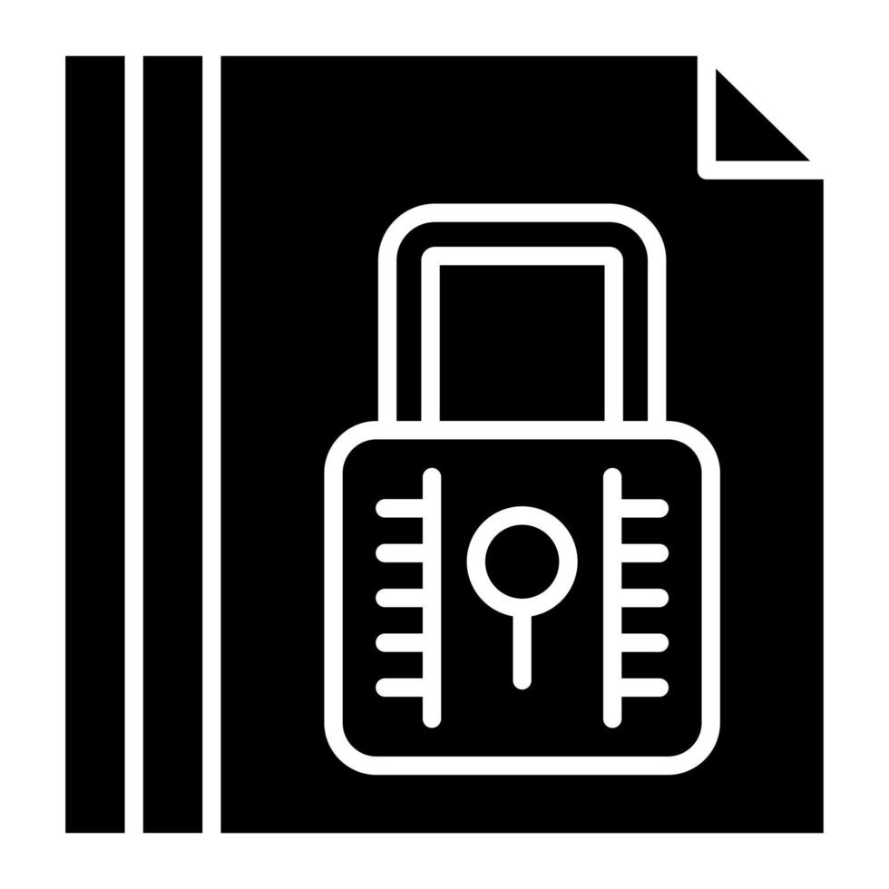 document vergrendeld glyph-pictogram vector