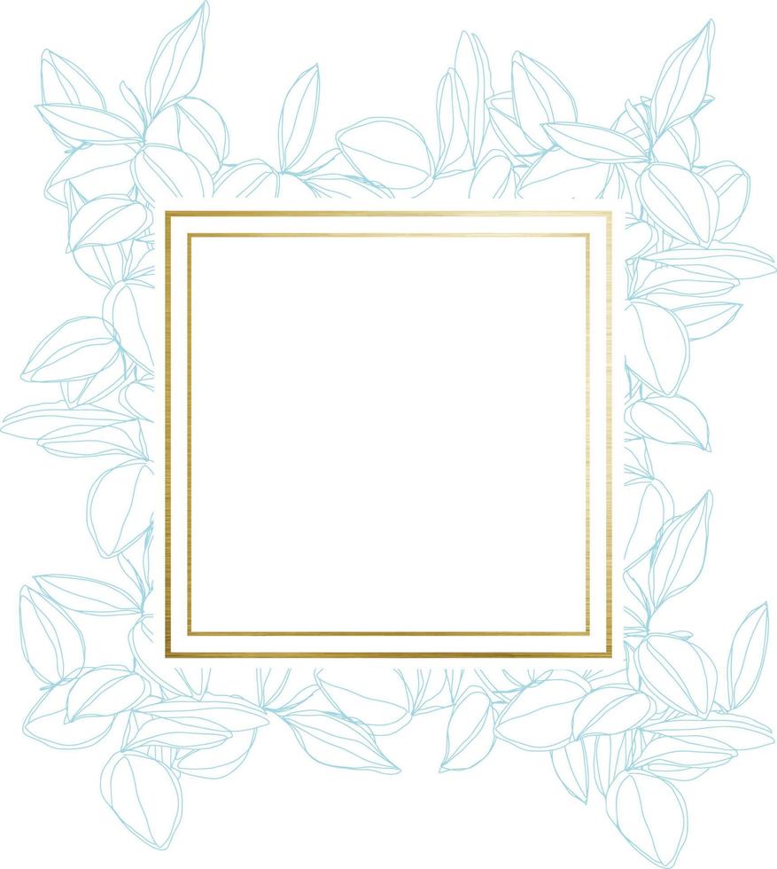 botanisch minimalisme lijntekeningen verlaat vector frame