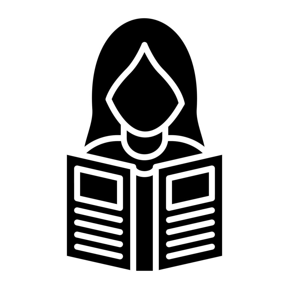 vrouwen lezen boek glyph icon vector