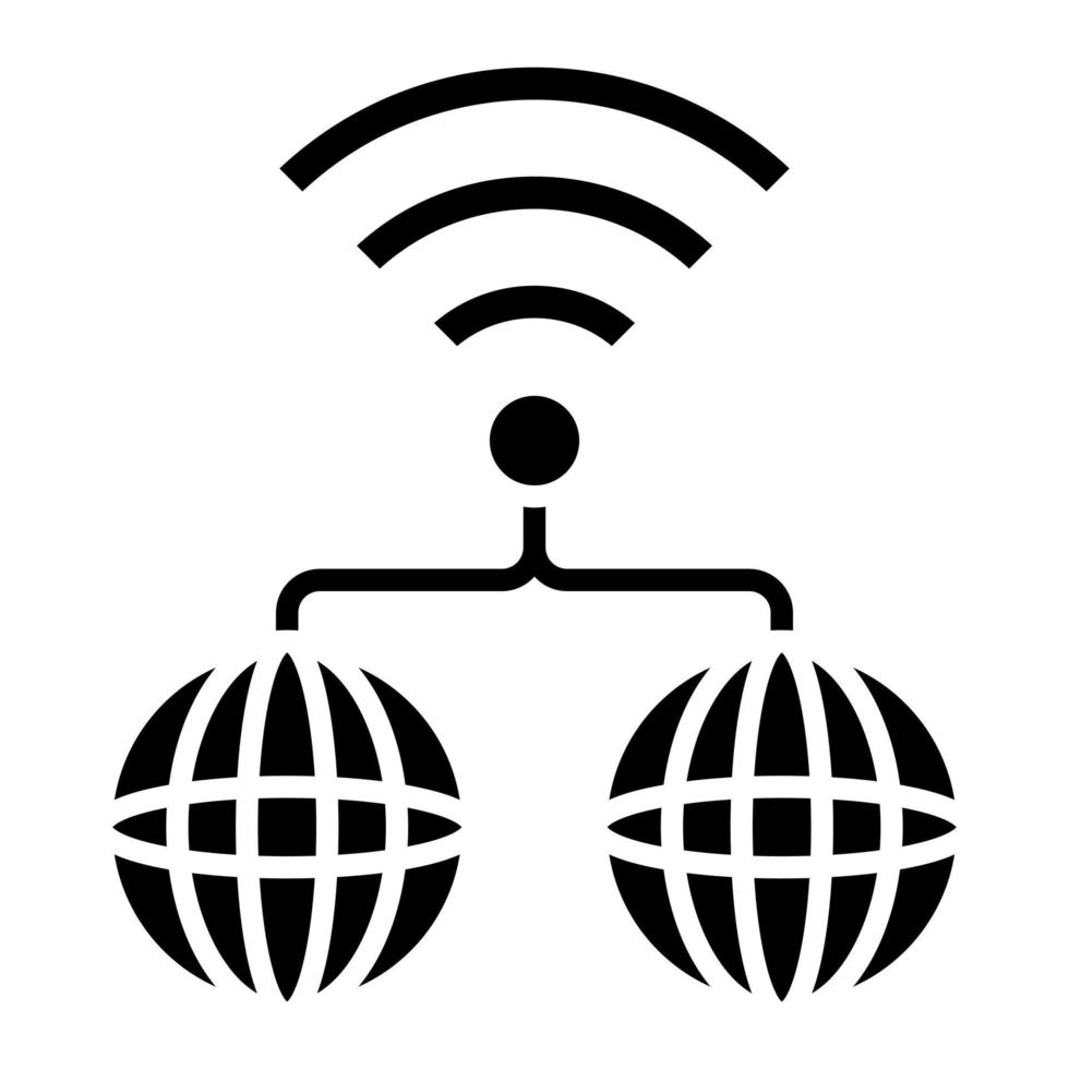 glyph-pictogram voor internetconnectiviteit vector