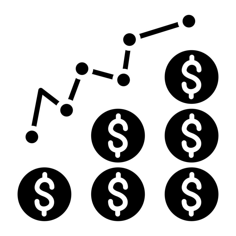 glyph-pictogram voor inkomensgroei vector