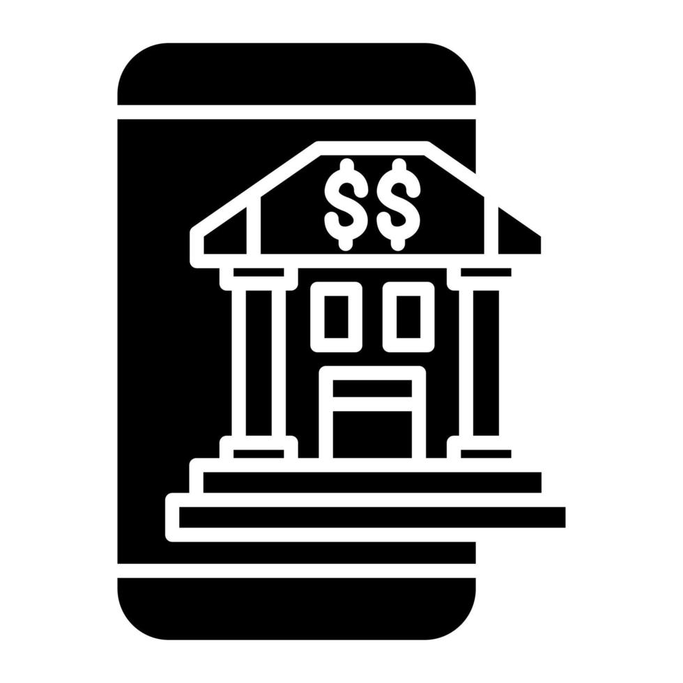 glyph-pictogram voor online bankieren vector