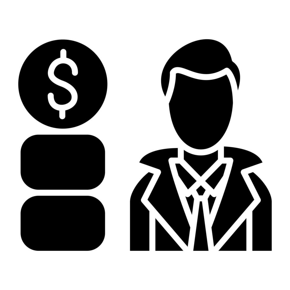 bedrijfsleider glyph-pictogram vector