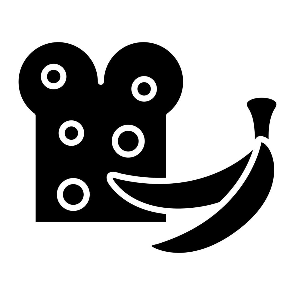 glyph-pictogram voor bananenbrood vector
