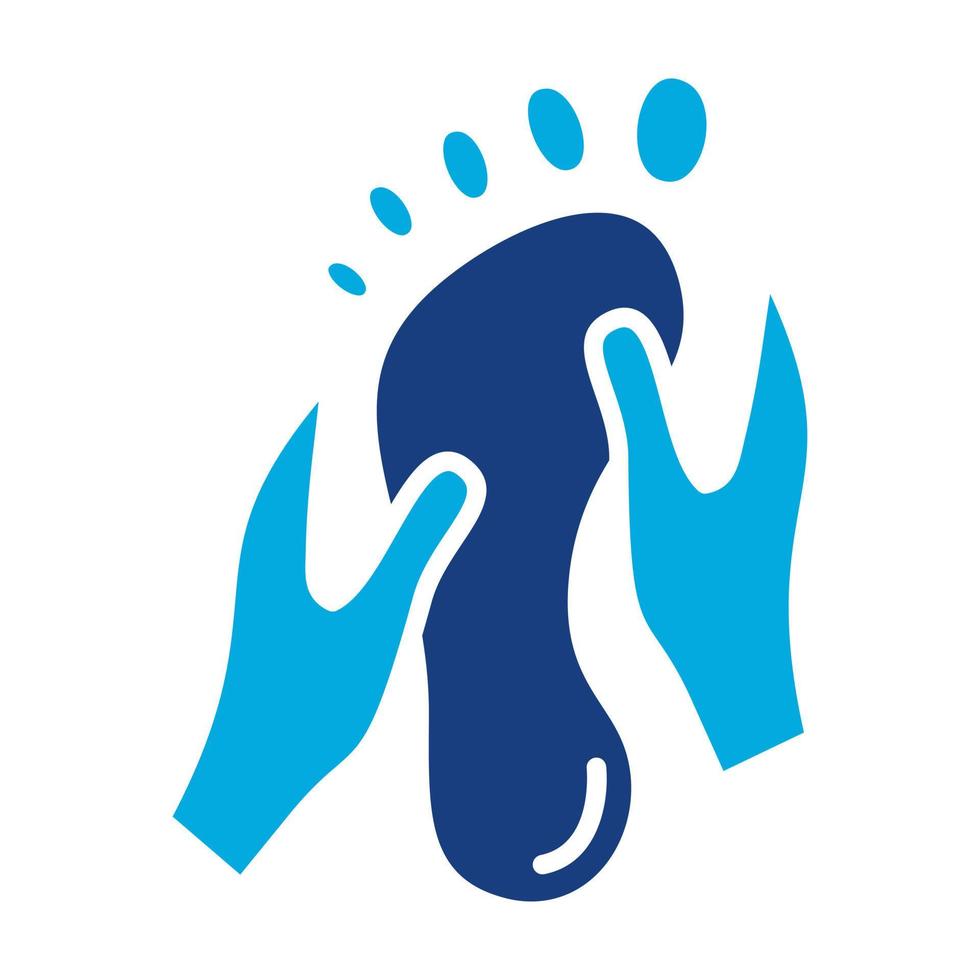 voetmassage glyph twee kleuren icoon vector
