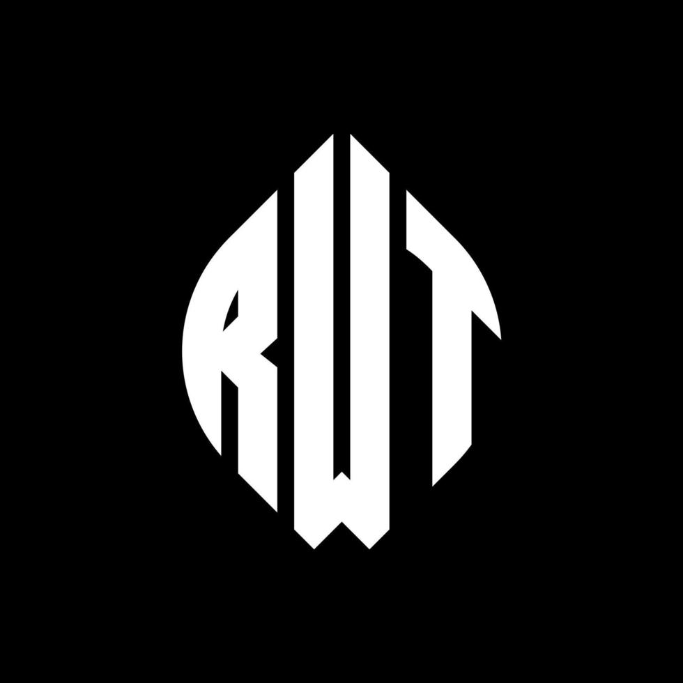 rwt cirkel letter logo ontwerp met cirkel en ellipsvorm. rwt ellipsletters met typografische stijl. de drie initialen vormen een cirkellogo. rwt cirkel embleem abstracte monogram brief mark vector. vector