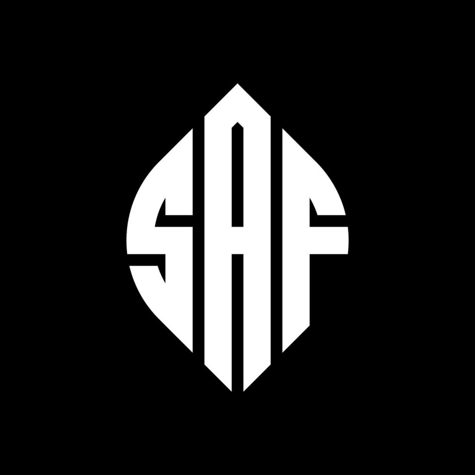 saf cirkel letter logo ontwerp met cirkel en ellipsvorm. veilige ellipsletters met typografische stijl. de drie initialen vormen een cirkellogo. saf cirkel embleem abstracte monogram brief mark vector. vector