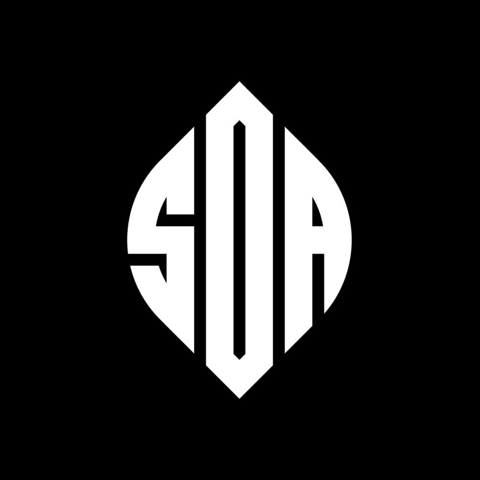 sda cirkel letter logo ontwerp met cirkel en ellipsvorm. sda-ellipsletters met typografische stijl. de drie initialen vormen een cirkellogo. sda cirkel embleem abstracte monogram brief mark vector. vector