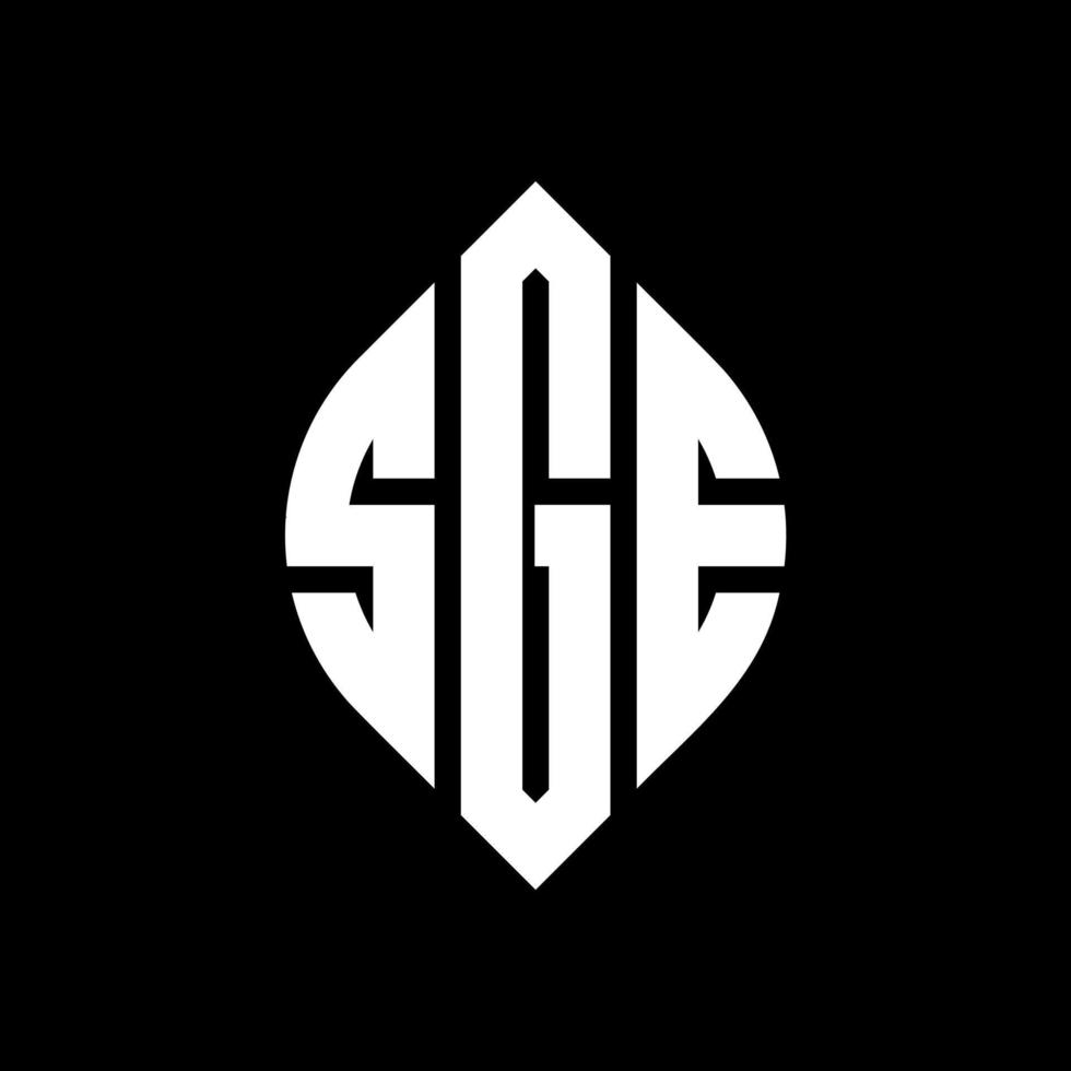 sge cirkel letter logo ontwerp met cirkel en ellipsvorm. sge ellipsletters met typografische stijl. de drie initialen vormen een cirkellogo. sge cirkel embleem abstracte monogram brief mark vector. vector