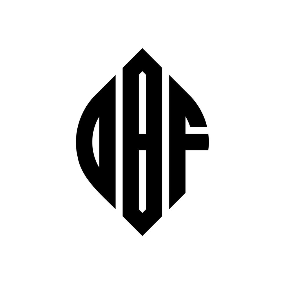 obf cirkel letter logo ontwerp met cirkel en ellipsvorm. obf ellipsletters met typografische stijl. de drie initialen vormen een cirkellogo. obf cirkel embleem abstracte monogram brief mark vector. vector