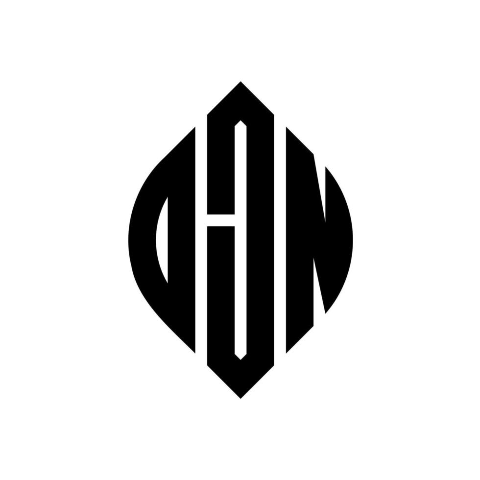 ojn cirkel letter logo ontwerp met cirkel en ellipsvorm. ojn ellipsletters met typografische stijl. de drie initialen vormen een cirkellogo. ojn cirkel embleem abstracte monogram brief mark vector. vector