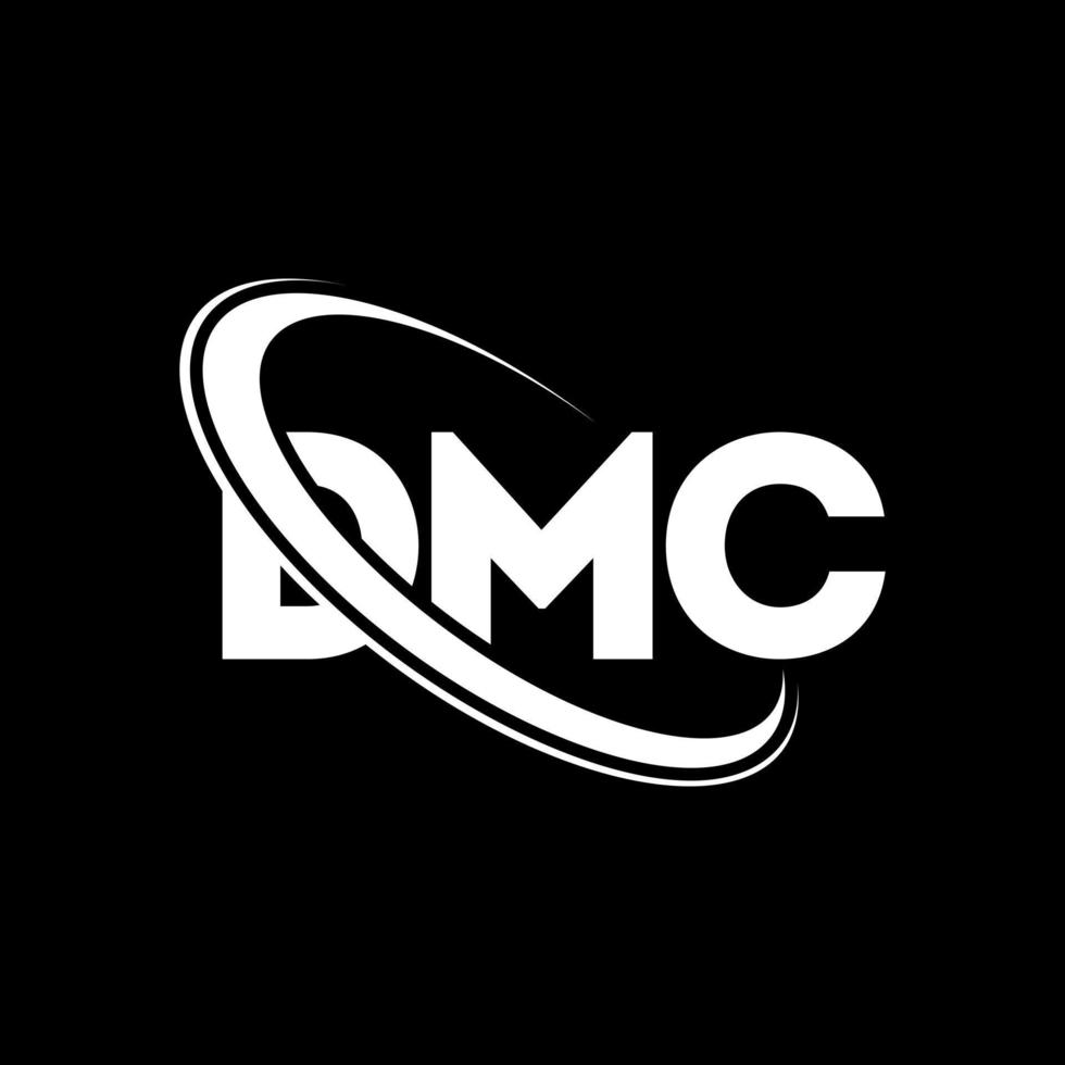 dmc-logo. dmc brief. dmc brief logo ontwerp. initialen dmc-logo gekoppeld aan cirkel en monogram-logo in hoofdletters. dmc-typografie voor technologie, zaken en onroerend goed merk. vector