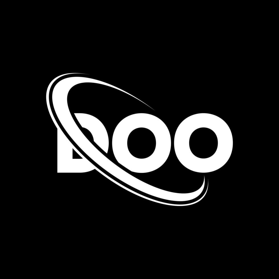 doo-logo. doo brief. doo brief logo ontwerp. initialen doo logo gekoppeld aan cirkel en hoofdletter monogram logo. doo typografie voor technologie, zaken en onroerend goed merk. vector