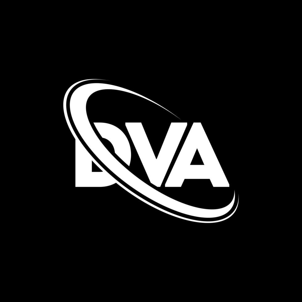 dva-logo. dva brief. dva brief logo ontwerp. initialen dva-logo gekoppeld aan cirkel en monogram-logo in hoofdletters. dva-typografie voor technologie, zaken en onroerend goed merk. vector