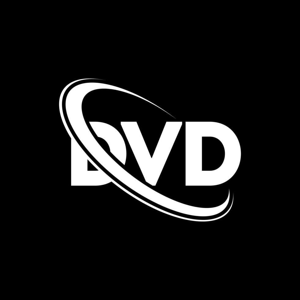 dvd-logo. dvd-brief. dvd brief logo ontwerp. initialen dvd-logo gekoppeld aan cirkel en monogram-logo in hoofdletters. dvd typografie voor technologie, zaken en onroerend goed merk. vector