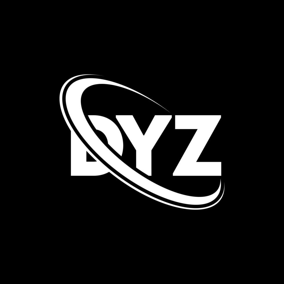 dyz-logo. dz brief. dyz brief logo ontwerp. initialen dyz-logo gekoppeld aan cirkel en monogram-logo in hoofdletters. dyz typografie voor technologie, zaken en onroerend goed merk. vector