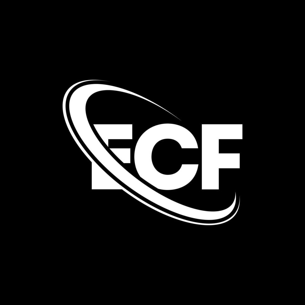 ecf-logo. ecf brief. ecf brief logo ontwerp. initialen ecf-logo gekoppeld aan cirkel en monogram-logo in hoofdletters. ecf typografie voor technologie, zaken en onroerend goed merk. vector