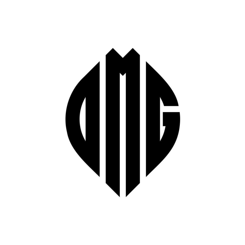 omg cirkel letter logo ontwerp met cirkel en ellipsvorm. omg ellipsletters met typografische stijl. de drie initialen vormen een cirkellogo. omg cirkel embleem abstracte monogram brief mark vector. vector