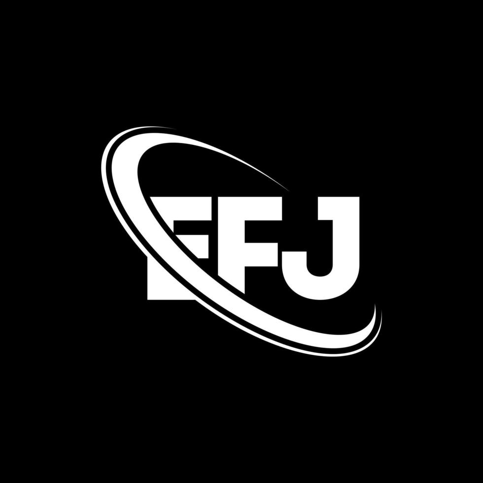 efj-logo. efj brief. efj brief logo ontwerp. initialen efj-logo gekoppeld aan cirkel en monogram-logo in hoofdletters. efj typografie voor technologie, zaken en onroerend goed merk. vector