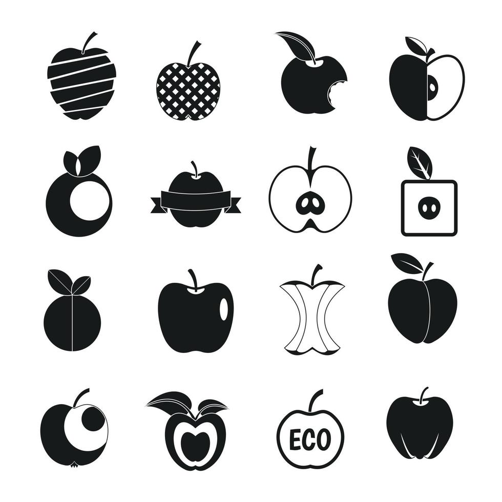 appel iconen decorontwerp logo, eenvoudige stijl vector