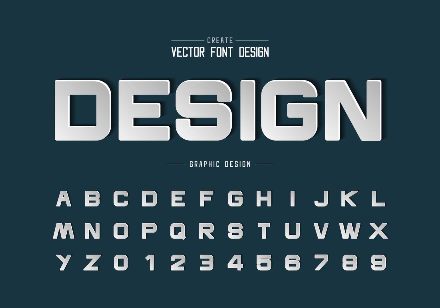 papieren lettertype en ronde alfabetvector, ontwerplettertype letter en cijfer, grafische tekst op achtergrond vector