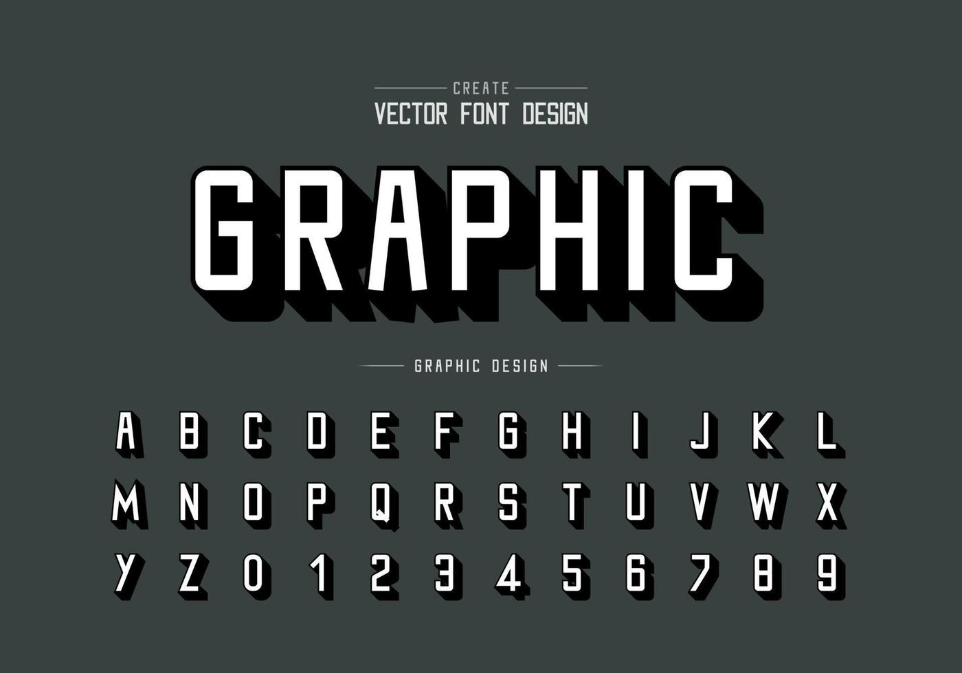 lettertype en alfabet vector, schaduwen lettertype en letter nummer ontwerp, grafische tekst op achtergrond vector