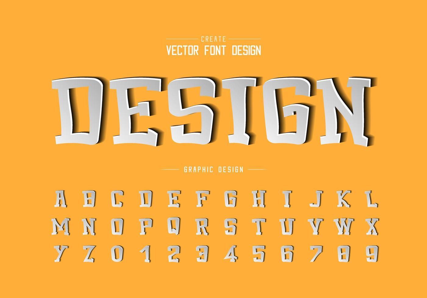 papier gesneden lettertype en cartoon alfabet vector, lettertype en nummer ontwerp, grafische tekst op achtergrond vector
