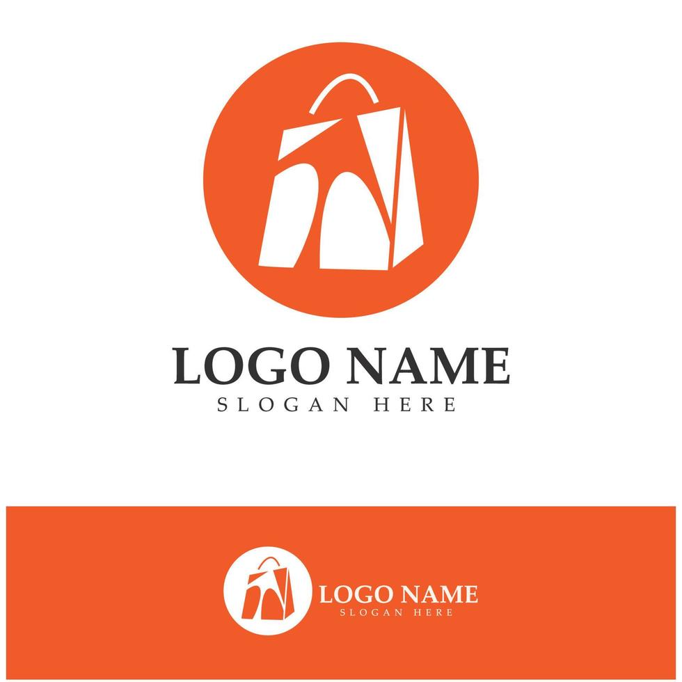 e-commerce logo en online winkel logo-ontwerp met modern concept vector