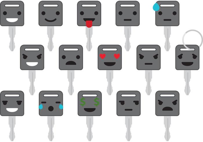 Auto sleutels emoticon vectoren