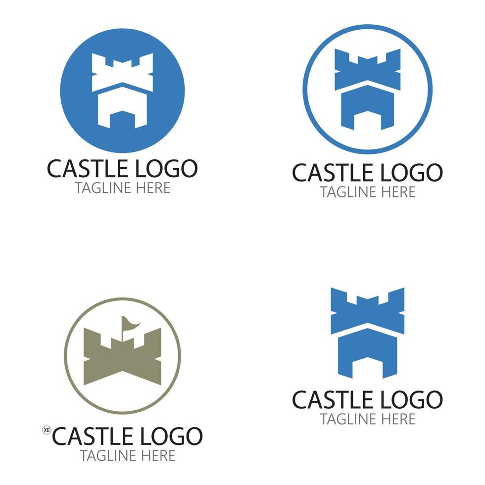 kasteel logo symbool vector illustratie ontwerpsjabloon