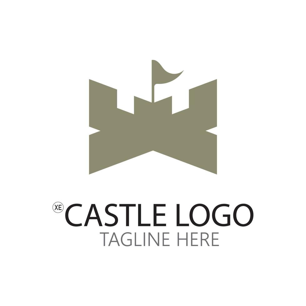 kasteel logo symbool vector illustratie ontwerpsjabloon