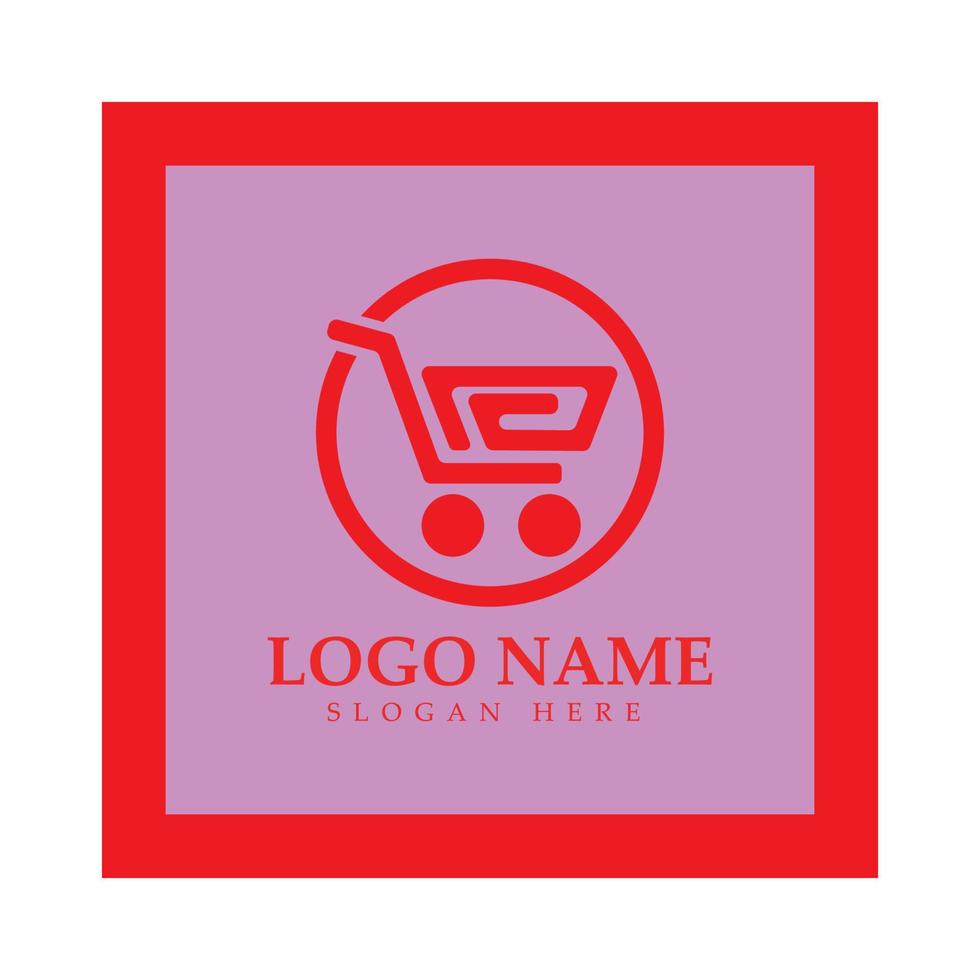 e-commerce logo en online winkel logo-ontwerp met modern concept vector