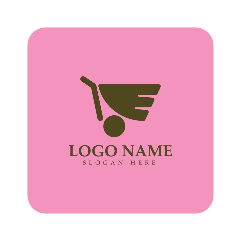 e-commerce logo en online winkel logo-ontwerp met modern concept vector