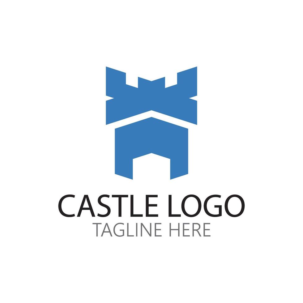 kasteel logo symbool vector illustratie ontwerpsjabloon