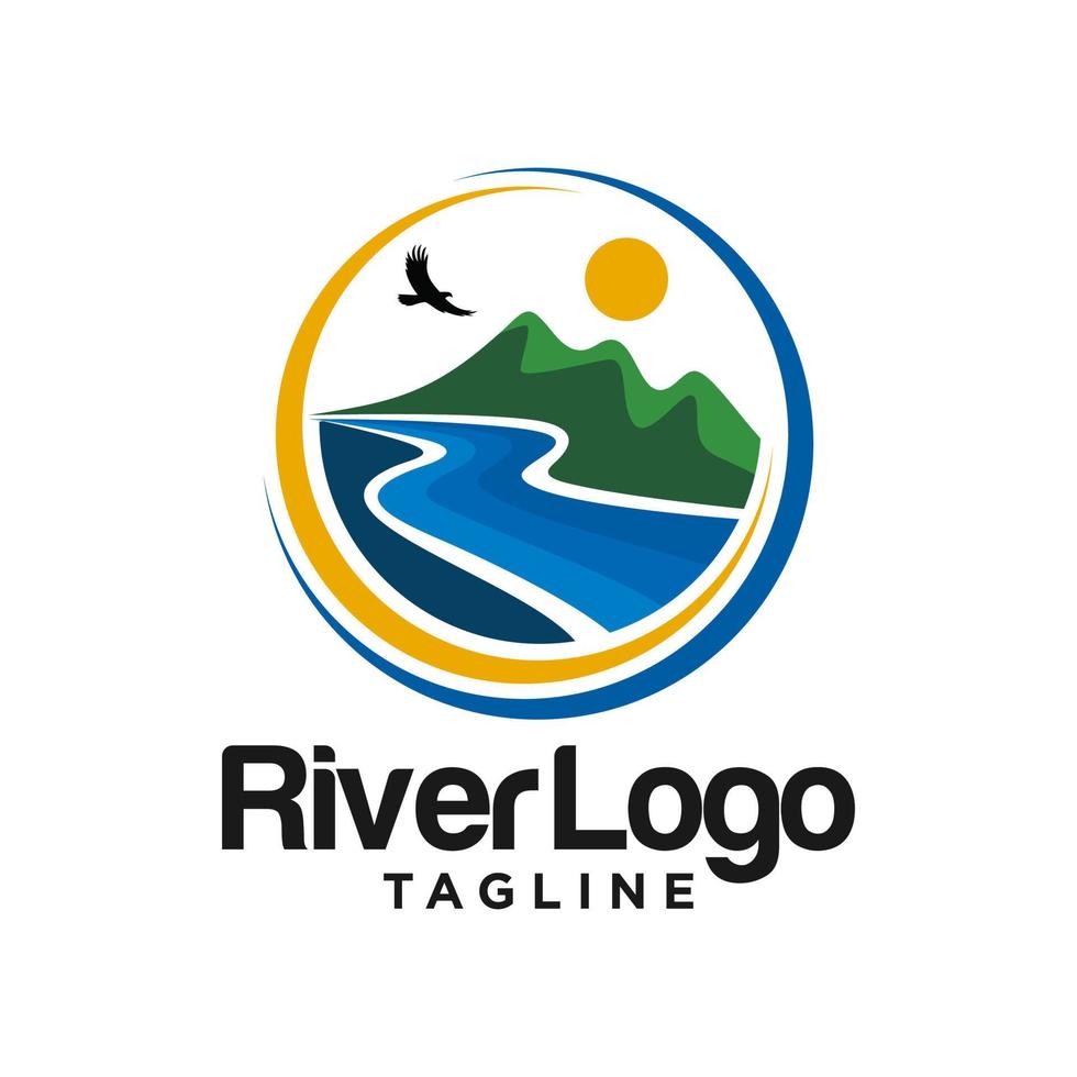 vallei rivier logo Stockafbeelding vector