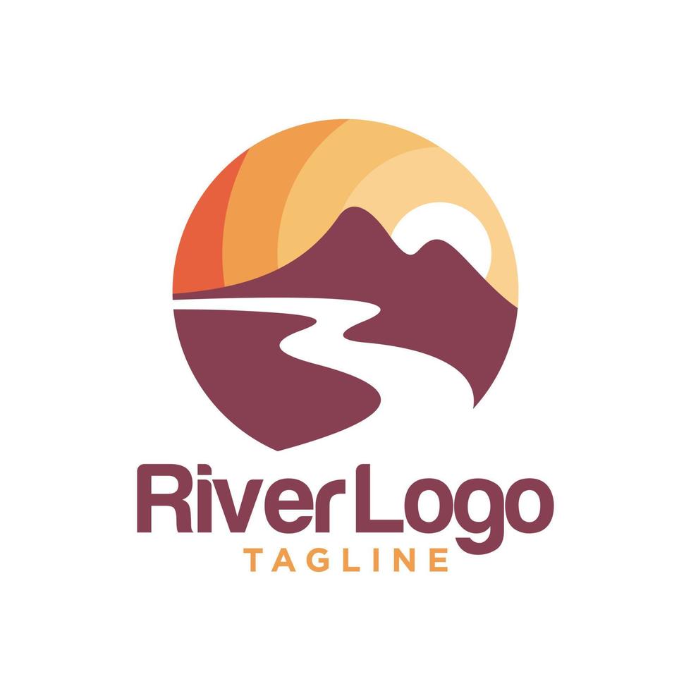 vallei rivier logo Stockafbeelding vector