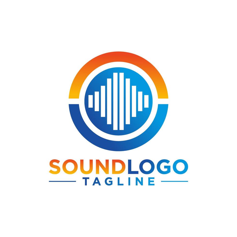 geluidsgolf logo vector sjabloon