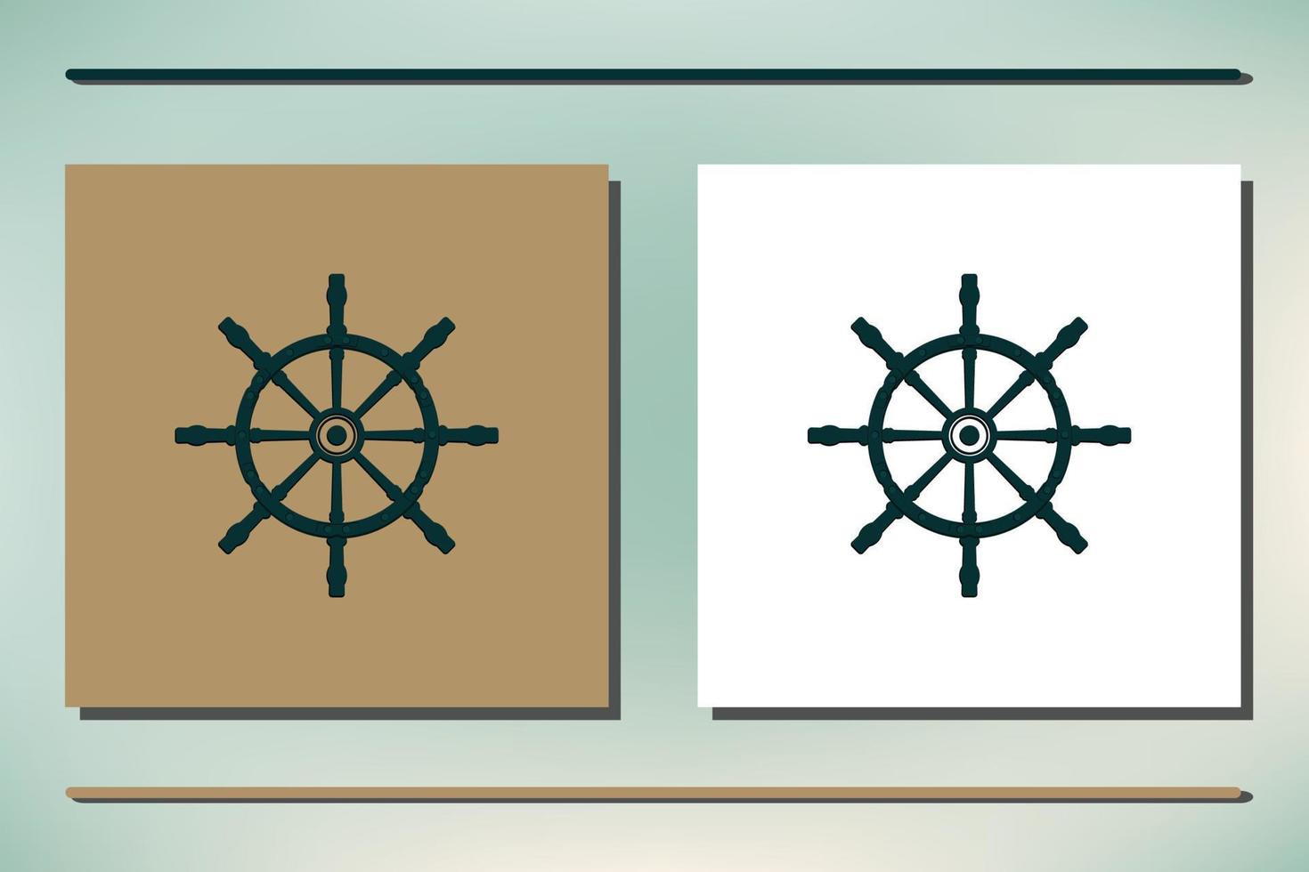 stuur kapitein boot schip jacht kompas vervoer logo ontwerp inspiratie vector