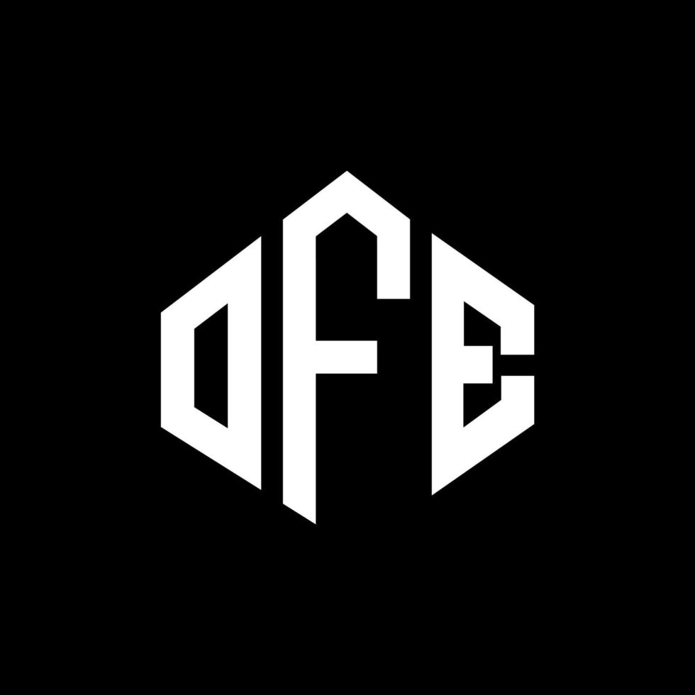 ofe letter logo-ontwerp met veelhoekvorm. van een veelhoek en kubusvorm logo-ontwerp. ofe zeshoek vector logo sjabloon witte en zwarte kleuren. ofe monogram, business en onroerend goed logo.